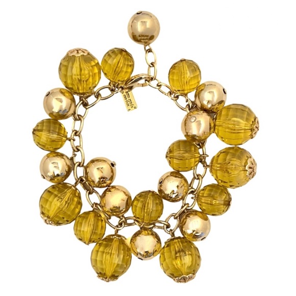 kate spade Jewelry - KATE SPADE 2009 Holiday Collection Citrine Yellow Gold Vintage Bead Bracelet